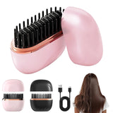 Mini plancha alisadora inalámbrica LISSE en rosa y negro con cable USB
